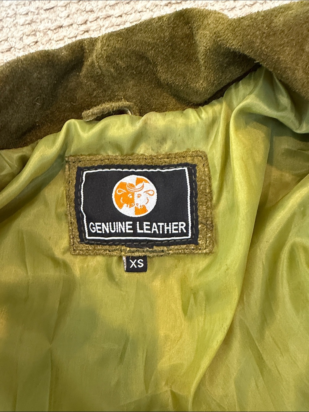 Suede Fringe Cropped Jacket in Olive Green - Picture 4 of 4